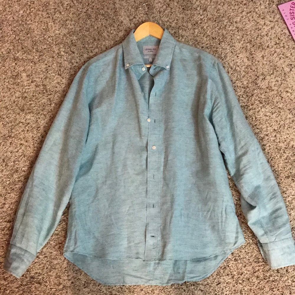 Ledbury Green Sport Shirt - Large Slim Fit